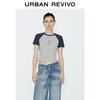 Women's Casual Slim-Fit Rabbit Print Color Block T-Shirt