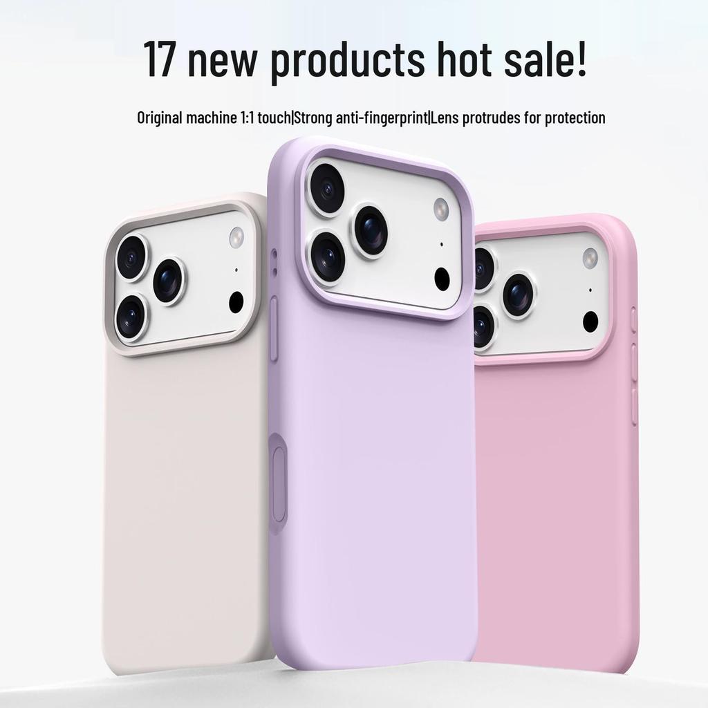 iPhone 17 Pro Max Liquid Silicone Case with Integrated Buttons, Drop-Proof Protection
