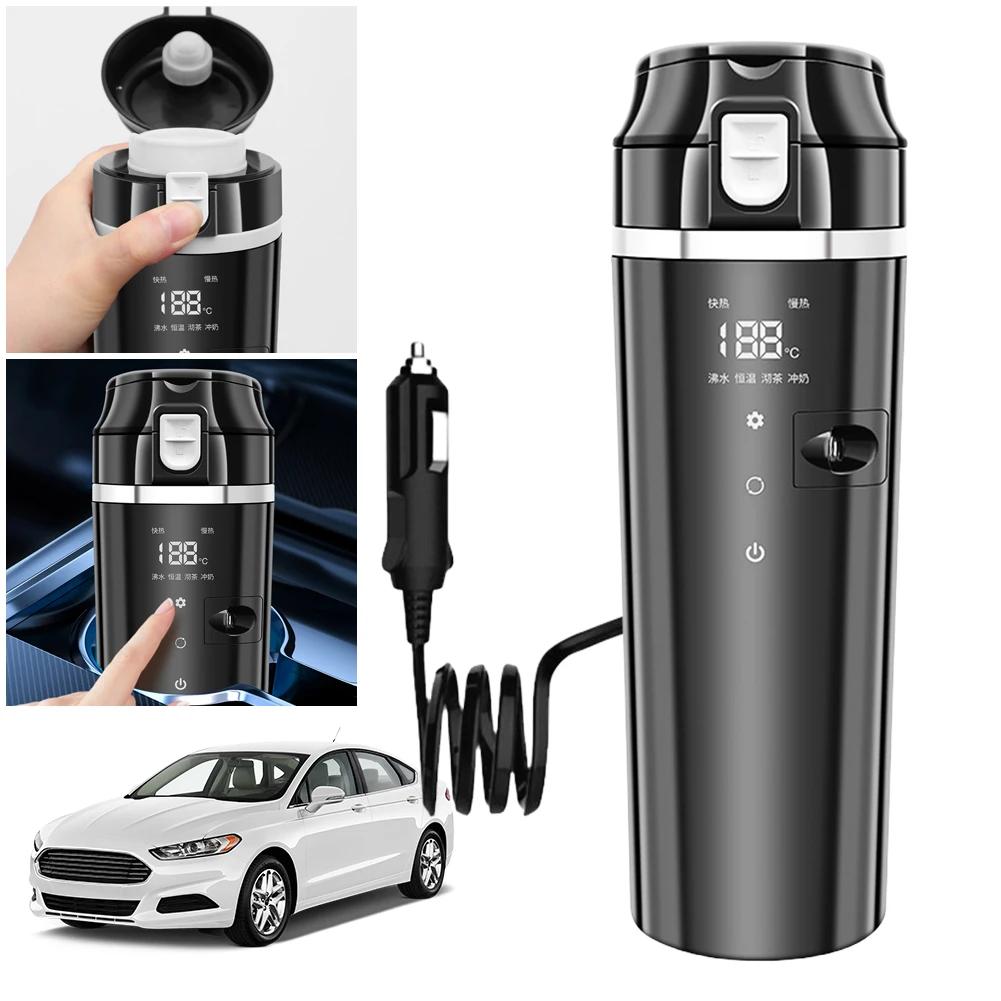 12V/24V Car Heated Smart Mug Digital LCD Display Coffee Milk Heated Kettle Smart Temperature Control Thermos Cup Stainless Steel