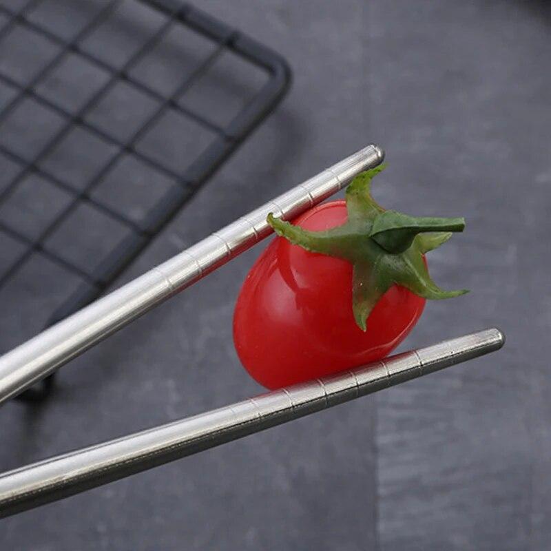 3PCS Cutlery Set Place Setting Dinnerware Tableware Stainless Steel Spoon Fork Chopsticks Kit with Case