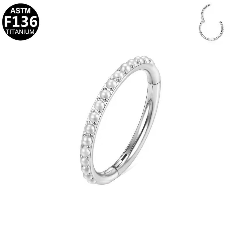 Elegant Unisex Heart-Shaped Double-Layer Zircon Earrings & Nose Ring, F136 Titanium Alloy
