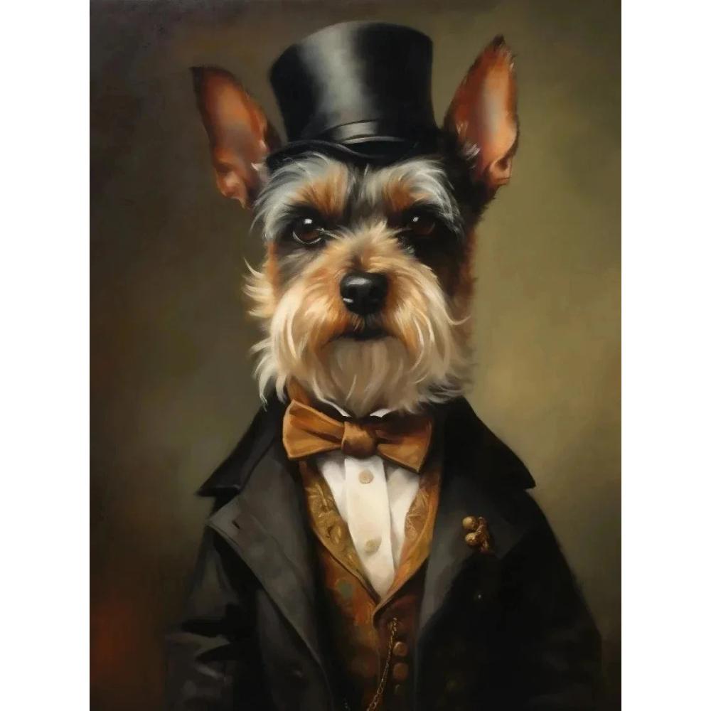 Vintage Palace Aristocrat Gorgeous Costume Animal Tiger Lion Rabbit Art Poster Canvas Paintings Wall Art HD Pictures Home Decor