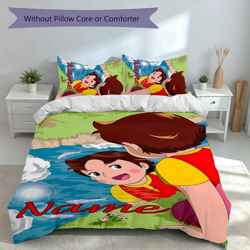 3pcs Custom Name Heidi Set,Includes 1 Duvet Cover and 2 Pillowcases,All-season Bedroom Decor