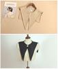 Preppy Navy Collar Sleeveless Button-Up Dickey Shawl
