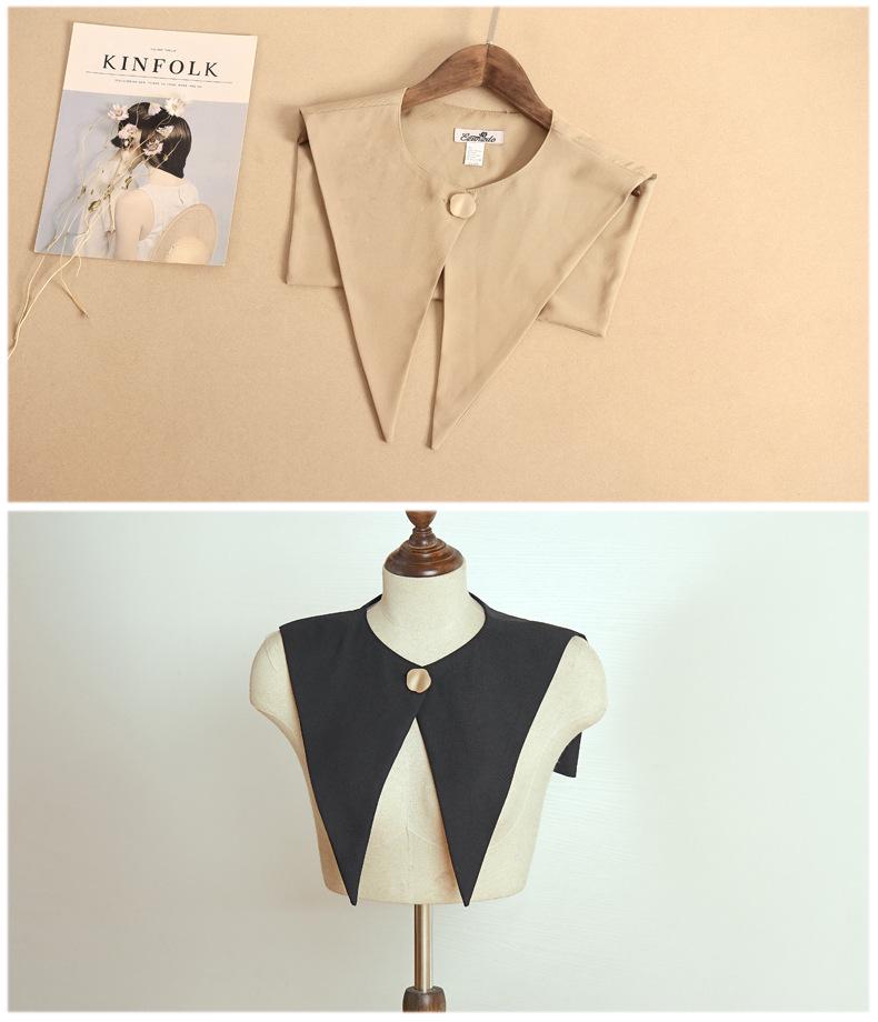 Preppy Navy Collar Sleeveless Button-Up Dickey Shawl