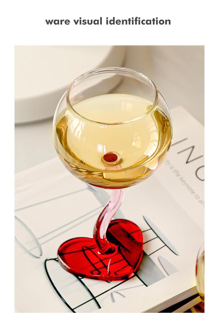 Luxury Heart-Shaped White Wine Goblet: Perfect for Valentine's Day or Weddings.