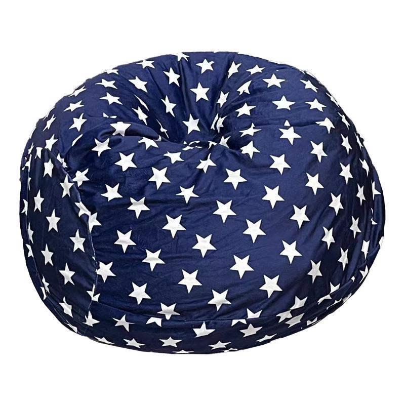 Plush Animal Toy Storage Bag - Children's Soft Bean Bag Chair Cover with Zipper