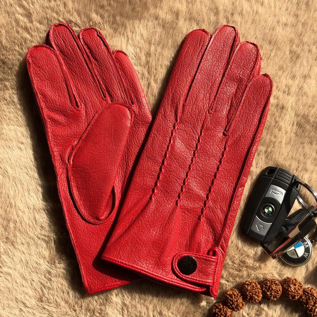 Men's Winter Warm Leather Driving Gloves