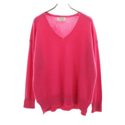 JOURNAL STANDARD Cashmere 100% Long Sleeve V Neck Sweater F Pink Knit Women Used