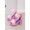 Summer New Thick Heel High Heel Sandals Women's Large Size Women's Fluffy Platform Fashion Women's Sandals