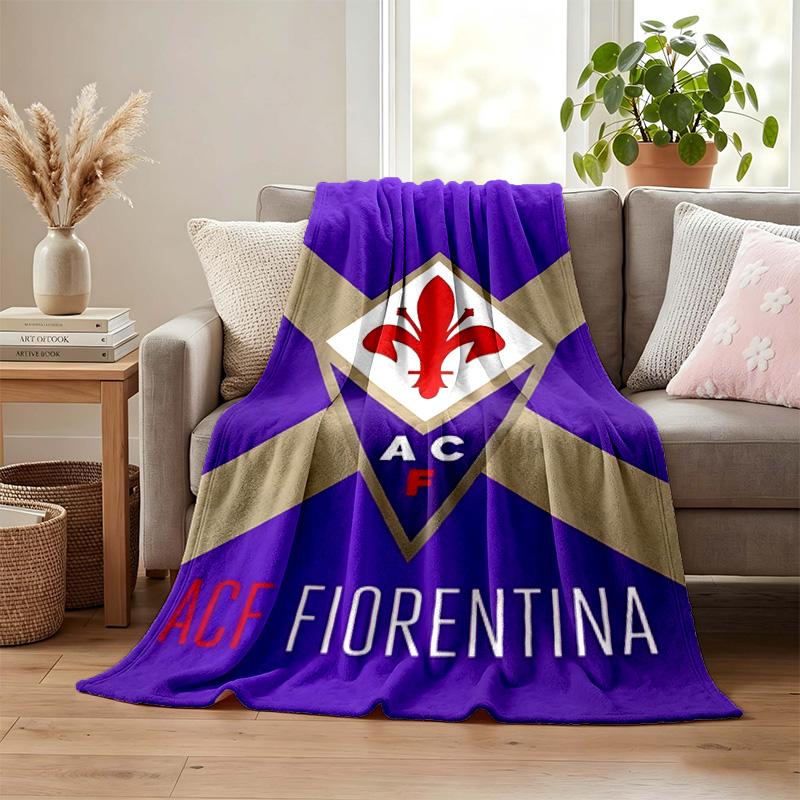 Coperta ACF Fiorentina Coperta in Flanella Morbida Accogliente Peluche Coperta da Divano Letto Leggera Decorazione per la Casa