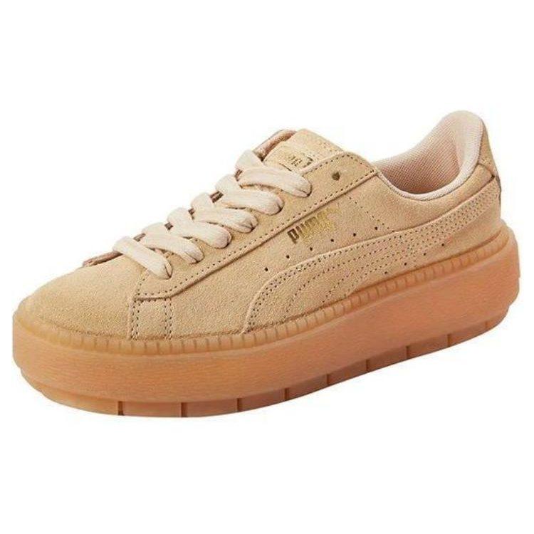 Puma Platform Trace Lightweight Low Top Skateboard Shoes Unisex Wheat 367259-02