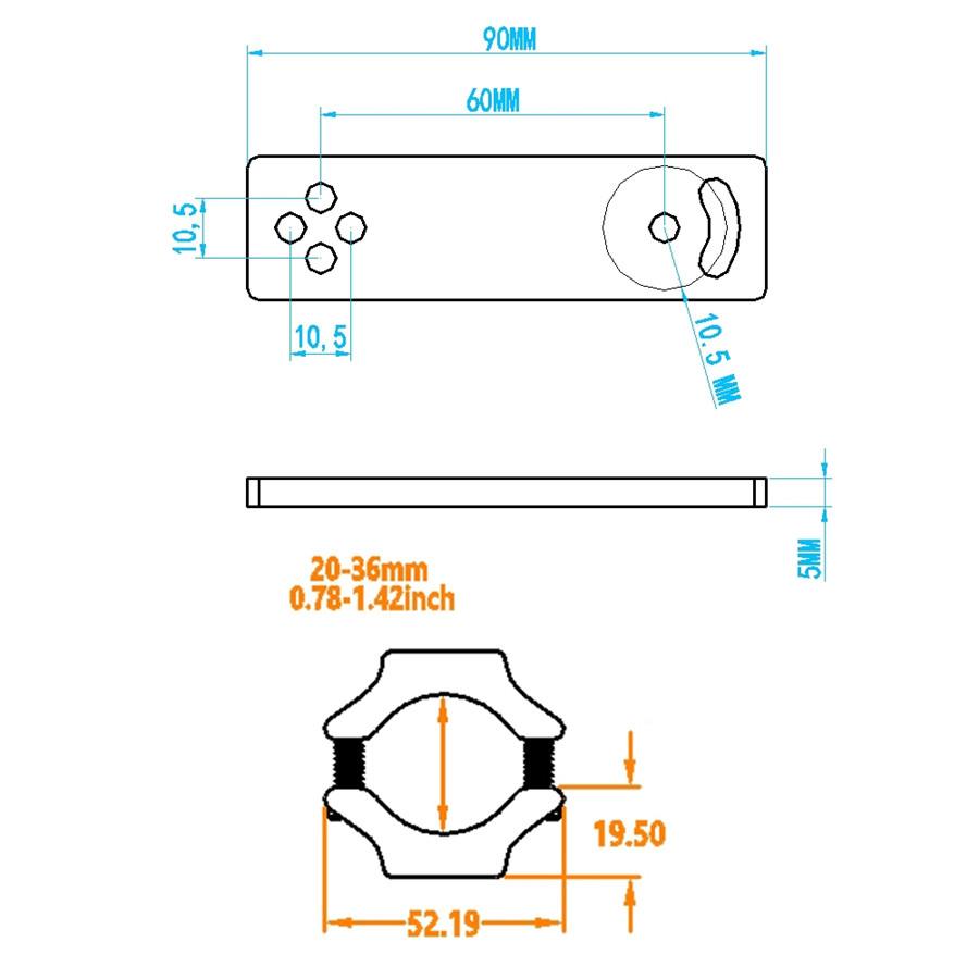 Aluminum Alloy Motorcycle LED Headlight Tube Fork Bracket Clamp Holder 22-36mm