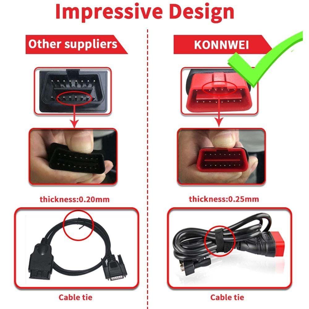 KONNWEI KW808 OBD2 Auto skener OBD2 Automotive Diagnostic Scanner Tool Nástroje na čítanie chybových kódov motora pre autá