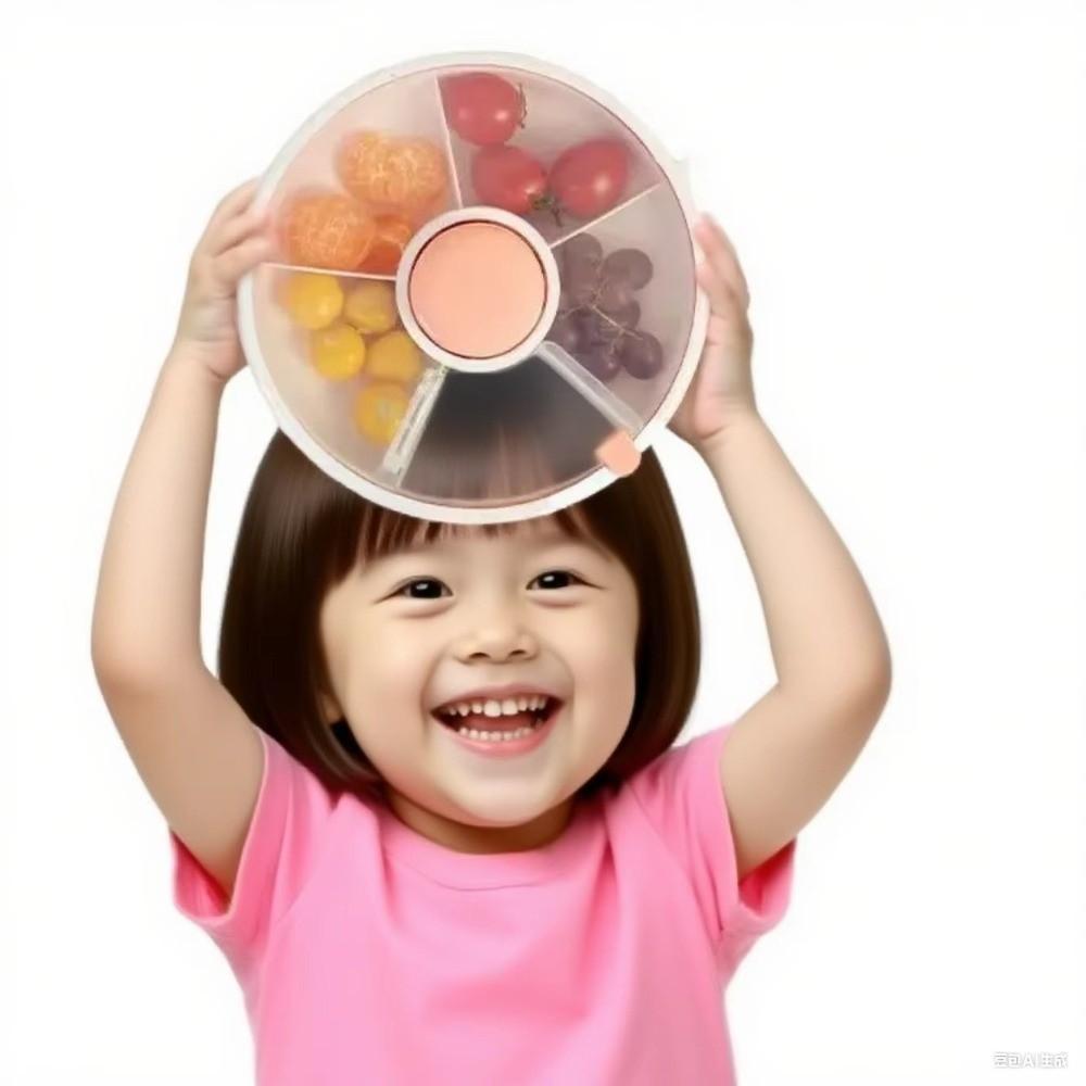 5 Compartments Snack Spinner Portable Sealed Fruit Tray Candy Box Snack Storage Box  Kids Snack