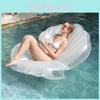 Grote Nieuwe Parelwitte Zeemeermin Water Lounger Schelp Drijver Volwassen Maat
