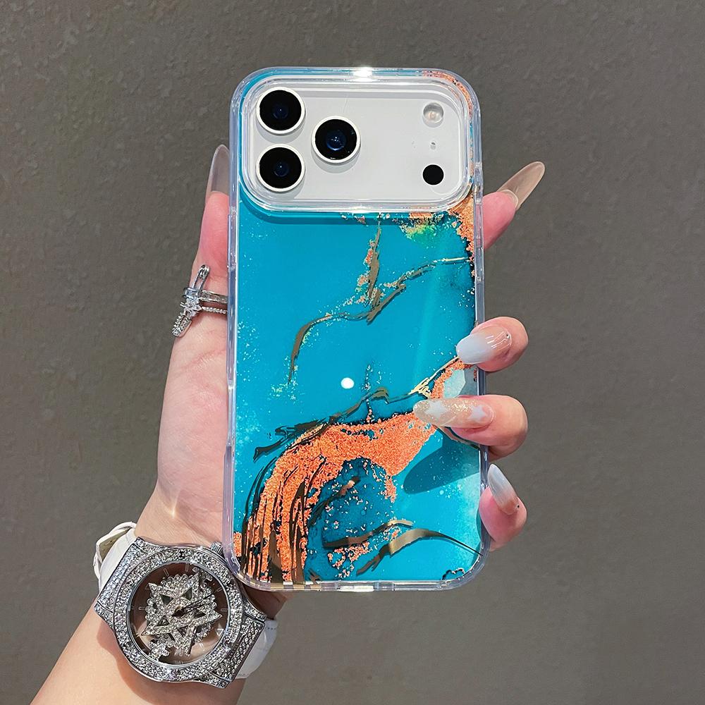 

Glass Marble Phone Case For iPhone 17 16 15 14 13 12 11 Pro Max Shockproof Acrylic Back Cover iPhone Air