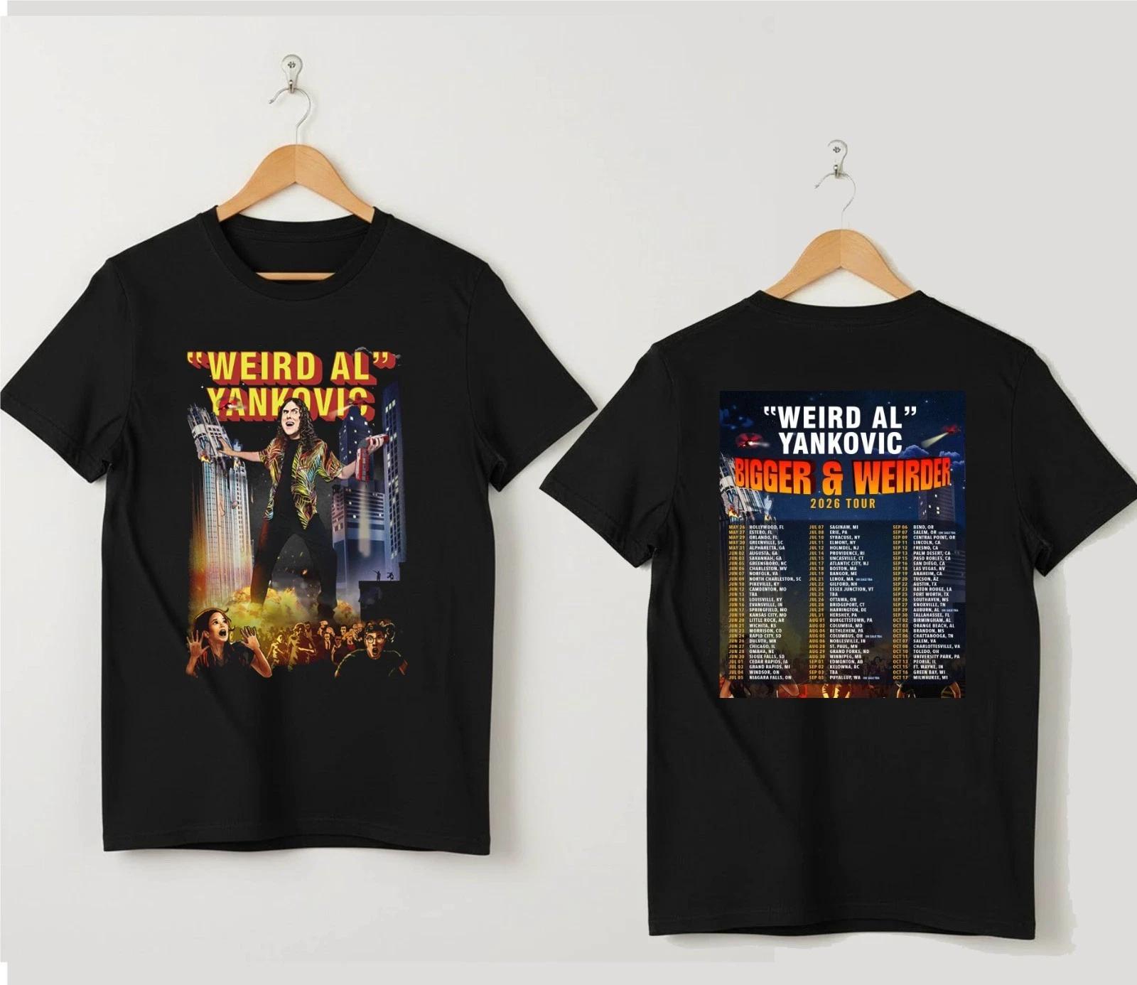

Weird Al Jankovic Bigger and Weirder 2026 Tour T-shirt Daily Outdoor Retro Male and Female Fan Printed T-shirt - Men s Su... S разноцветный