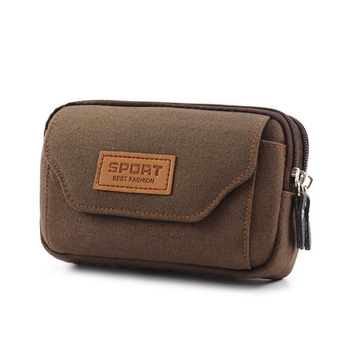 Herren Leder & Canvas Multifunktionale Hüfttasche für Baustellen