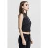 Crop top femme - URBAN CLASSICS - Space Dye - Noir - Ajustée - Col montant