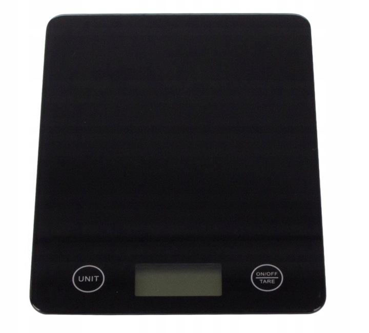 Waga Kuchenna Elektroniczna Lcd Do 5Kg Od 1G Szklana Czarna Domowa Płaska