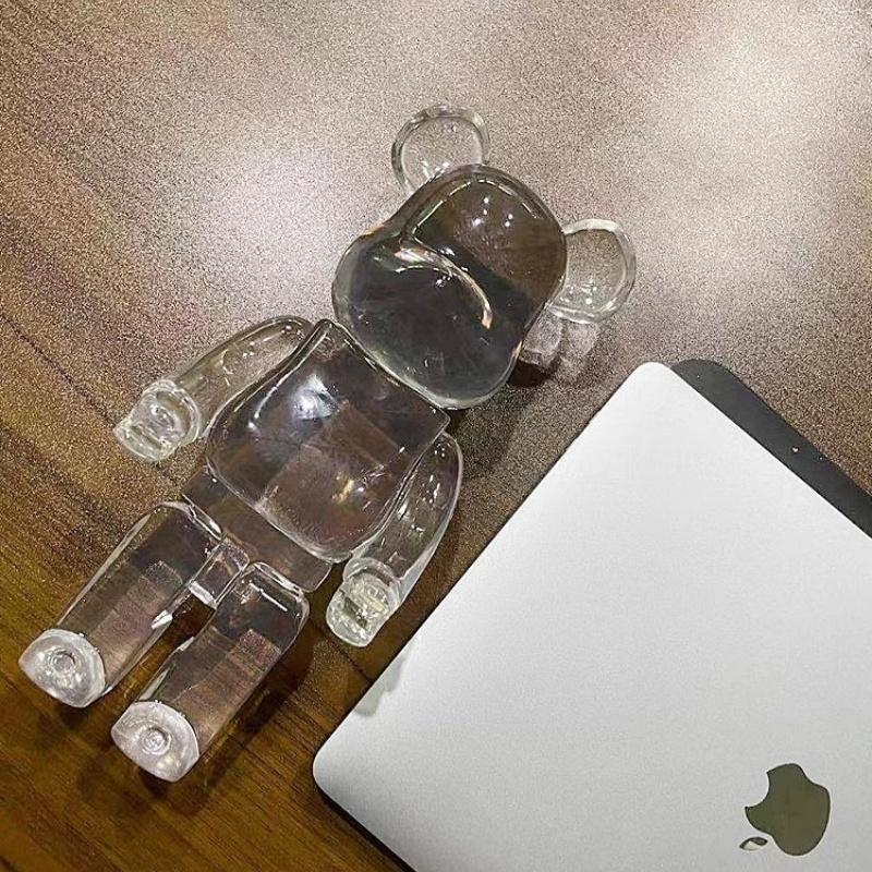 26cm Čirá Figurka Medvěda Pryskyřice Průhledná Socha Násilného Medvěda Estetická Socha Luxusní Dekorace Obývacího Pokoje Stolní Doplňky