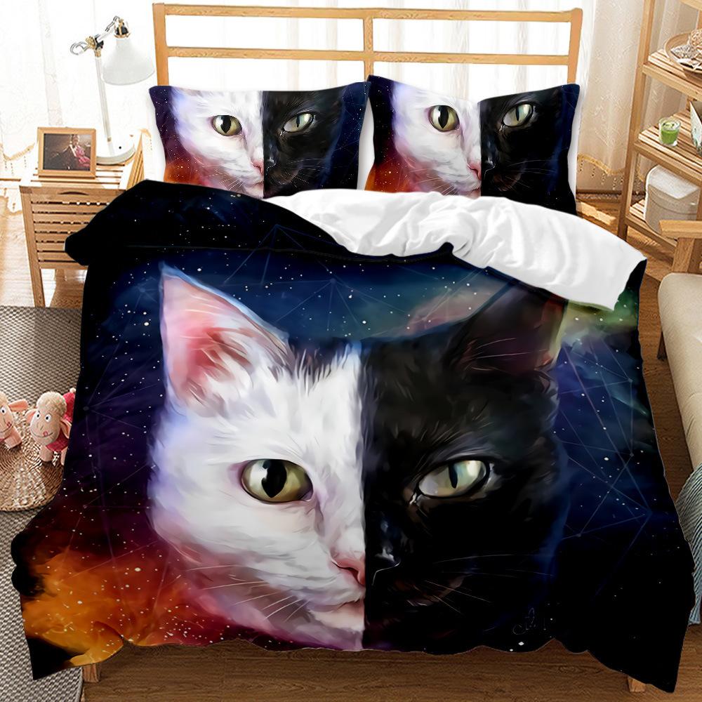 

New Animal Cat Pet Dog Sheet Grind Three-Piece Quilt Cover UK Single 135 * 200cm two-piece set (90g)
