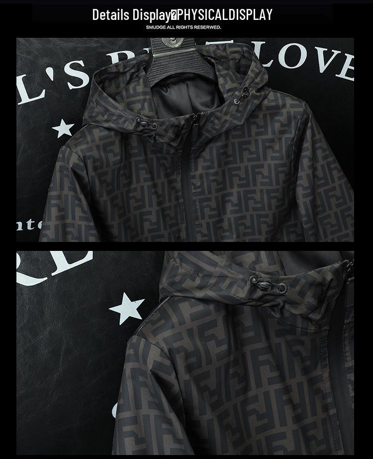 European Station Spring 2025 Men's Trendy Printed Hooded Jacket