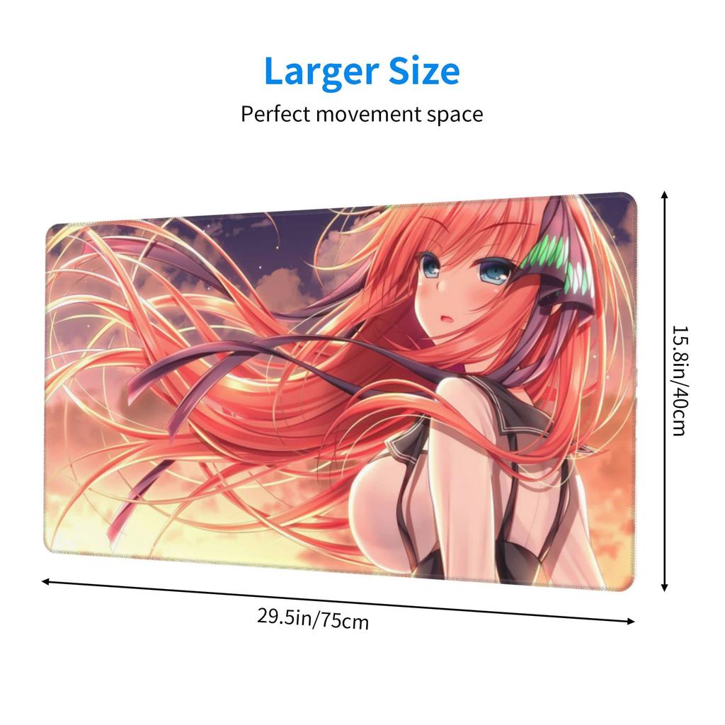 Keviners Rem & Ram Mouse Pad, Gaming Anime, Non-Slip, Waterproof, Size: 40 X 75 X 0.3cm (Nino Nakano)