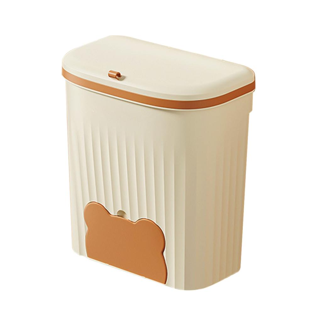 Kitchen Compost Bin Cabinet Door Mounted Trash Can with Lid Under Sink Garbage Storage Solution Plastic Waste Container