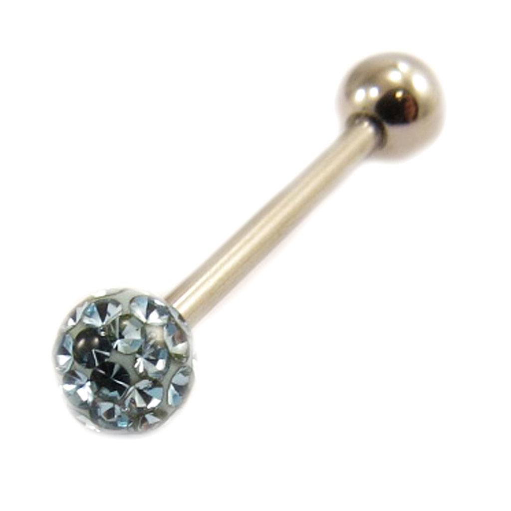 Les Trésors De Lily [L4506] - Turquoise 'Crystal' Steel Barbell