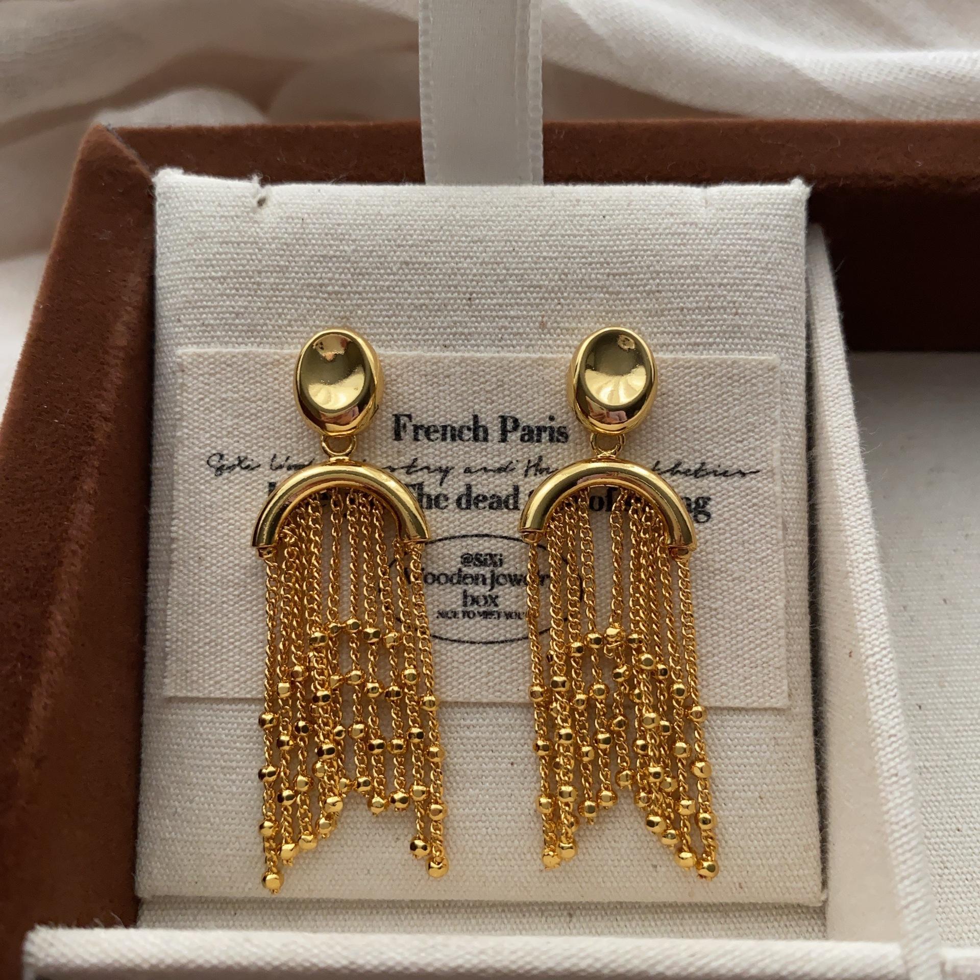 Metal Long Chain Fringed Earrings, Earrings, Unique Personality Design, Fashionable Light Luxury, High-End Gorgeous Smart Earrings