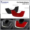 Real Soft Carbon Fiber Steering Wheel Logo Ring For Skoda Octavia 1z3 1z5 A5 2009 2010 2011 2012 2013 Car Interior Accessories