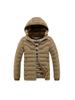 Light Cotton Coat Men's Winter Fashion Solid-colour Slim Removable Cap Thickened Hooded Comfortable and Versatile Jacket Men