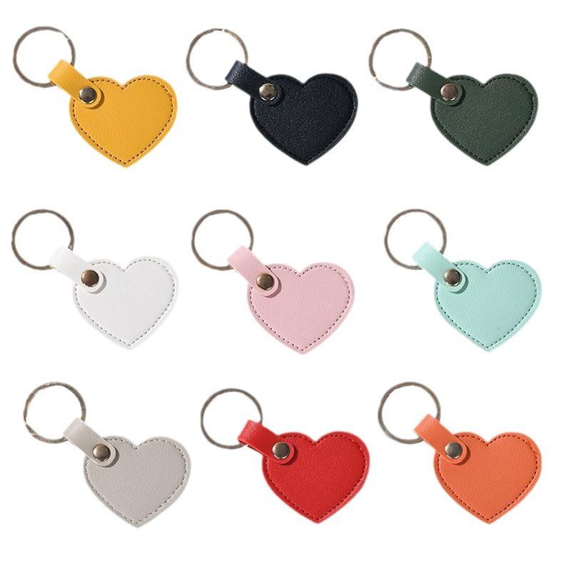 Leather Heart Key Chain Fashion Leather Heart Shape Keychain Women Car Key Holder Home Key Ring Charm Bag Car Pendant Gift