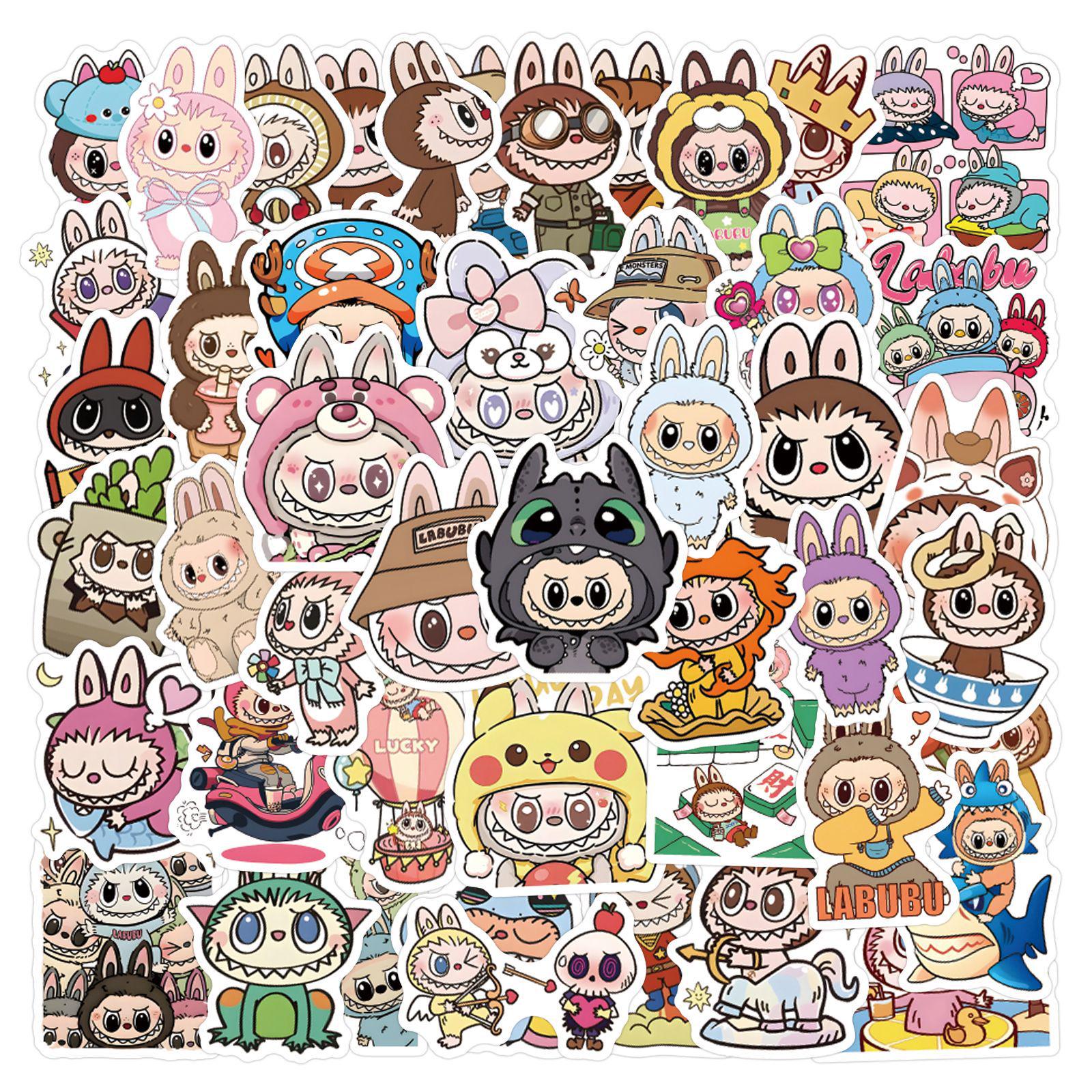 

60PCS Cute Elf Fabric Stickers for Luggage, Phone Cases, Water Bottles, Computers, and Helmets