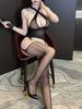 Romance Open Crotch Fishnet Bodysuit Women Sexy Lingerie Porn Garters Bodystockings Lace Underwear Erotic Outfits Sexy Set New