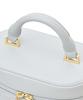 Maison de Fleur Women's Shoulder Bag, E-commerce Exclusive Ribbon Quilted Cube Bag, Grayish Blue