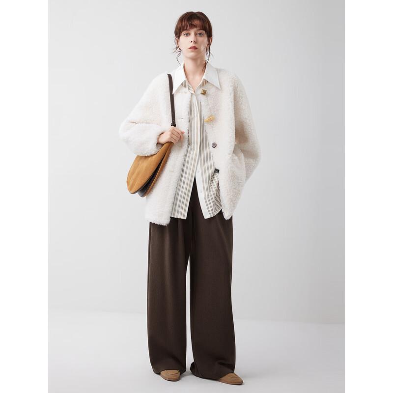 ELLE Women's Lambswool Plush Coat