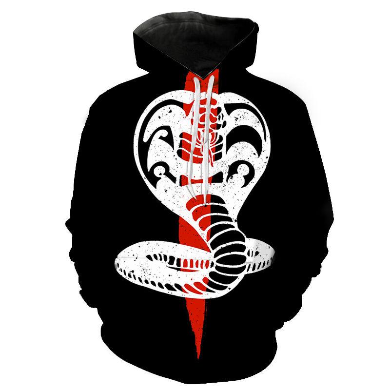 Новые поступления Cobra Kai 3D Printed Casual Hoodies Mens Весна Осень Модные пуловеры с капюшоном Толстовки Уличная одежда Топы 4XL 1970₽