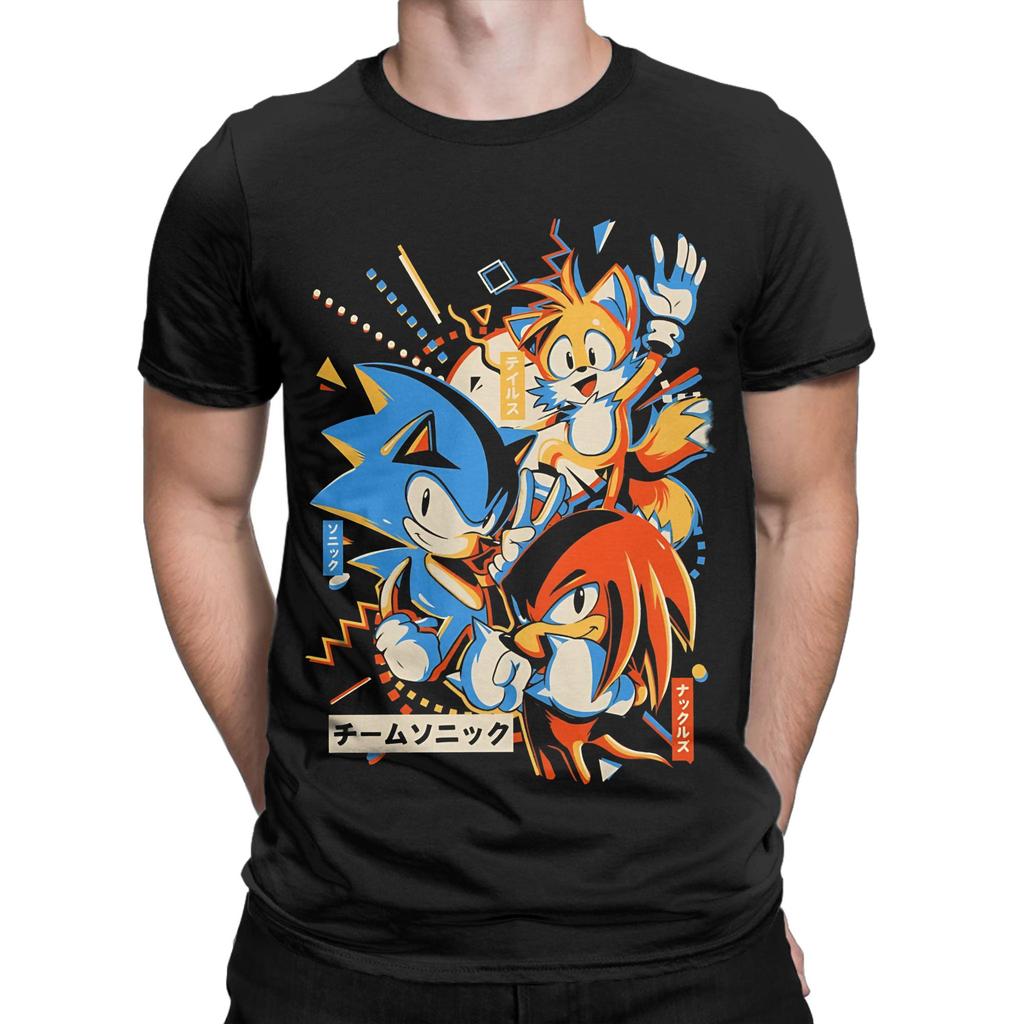 M Team Graphic Funny 100 Cotton TShirt Ssonic The Hedgehog Tops Tees For Unisex