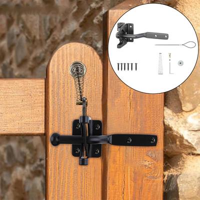Bolt With Bolt Auto Gate Latch HEAVY DUTY Inc SCREWS Automatic For Slam Catch Garden Spring Cable Self-locking Door Lock