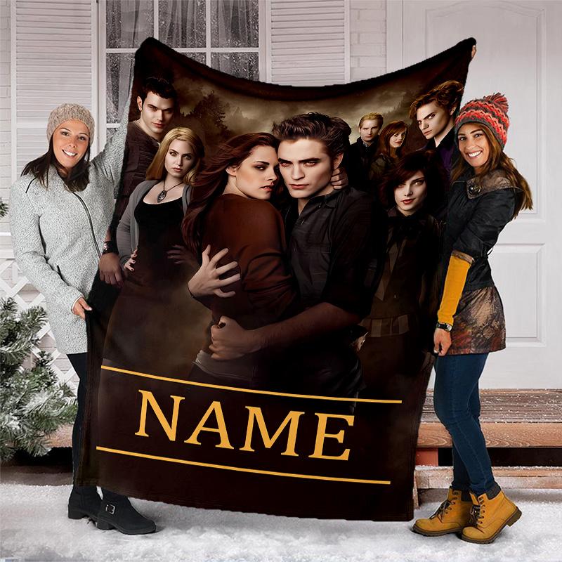 Customizable Twilight Throw Blanket – Personalized Name, All-Season Cozy Snug Blanket, Machine Washable, Personalized Blanket