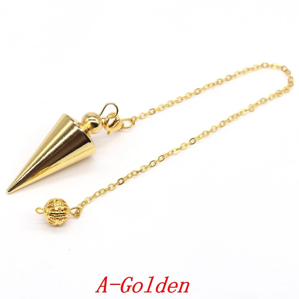 Metal Pendulum For Dowsing Divination Pendulos Spiral Cone Gold Color Copper Radiesthesia Pendulums Healing Pendule