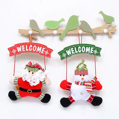 Christmas Fabric Sign Old Man Pendant, Christmas Decorations Creative Doll Small Door Hanging
