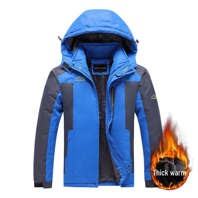 Men's Winter Fleece-Lined Outdoor Coat: Windproof, Warm, Waterproof, Cold-Proof, Plus-Size