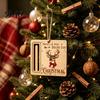 Elk Pattern Xmas Tree Pendants Rustic Santa Reindeer Money Holder Ornament, Wooden Cash Gift Card Holiday Holders Clip with Slot, Christmas