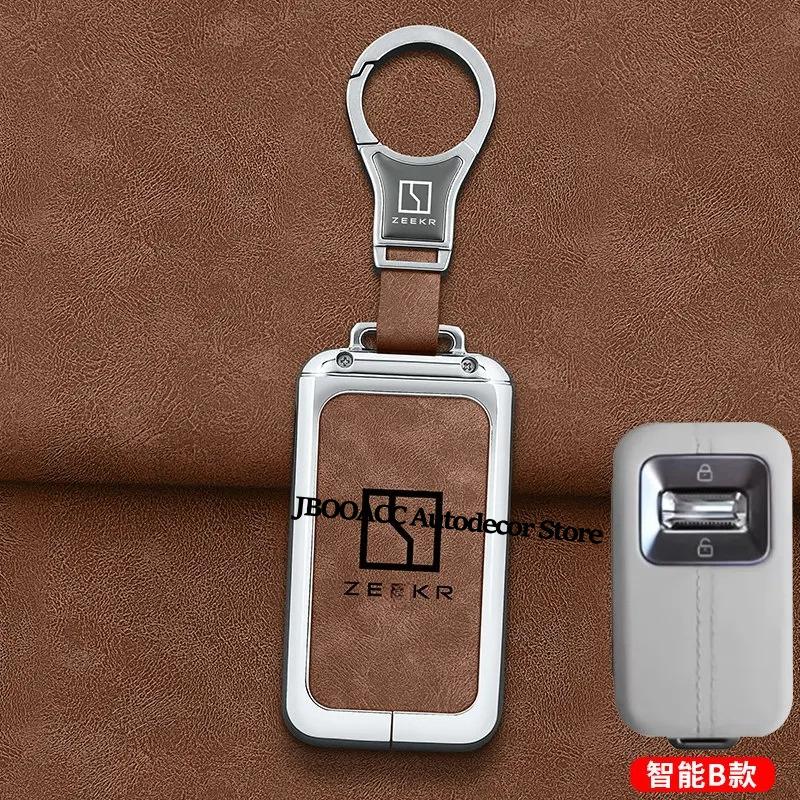 Car Key Fob Cover For Geely Zeekr 9X Max Ultra 001 Car Remote Protective Case Shell Keychain Bag With Ring Interior Accessories
