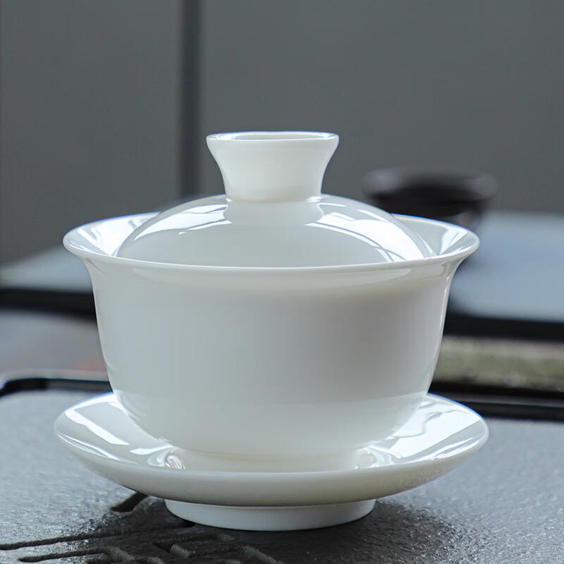 Shangqi White Porcelain Sancai Gaiwan Tea Cup