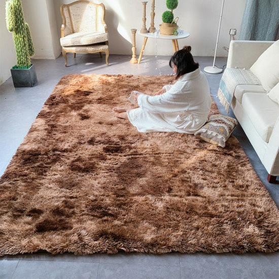 Nordischer Seiden- und Wollteppich: Wohnzimmer Couchtischteppich, Schlafzimmer Vollflächige Nachttisch-Bodenmatte